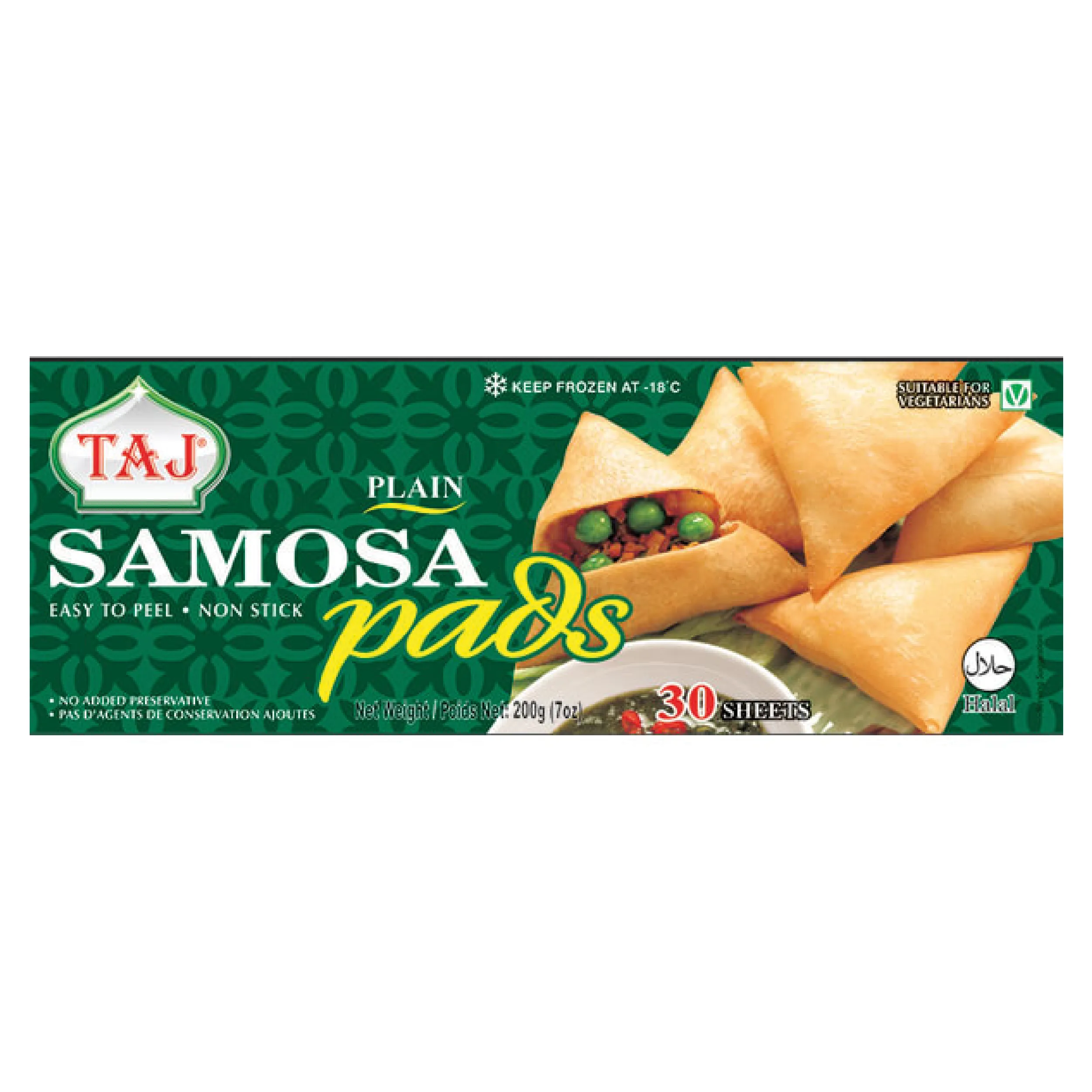 Pkt-103 Taj Plain Samosa Pads – 200g | 30 Ready-to-Use, Easy-to-Peel Pastry Sheets - Image 1
