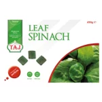 Taj Frozen Leaf Spinach Portions – 450g | Convenient Pre-Portioned Nutrient-Rich Greens