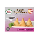 Taj Heat & Eat 10 Jumbo Punjabi Samosas – 850g | Handmade Potato & Pea Pastries with Chutney Included