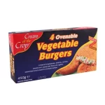 Cream of the Crop Vegetable Burgers – Frozen Ovenable Veggie Burgers (4 Pack, 450g)