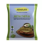 Armaan Methi Thepla – 420g | 6 Pieces of Traditional Soft Flatbread with Green Millet Flour and Fenugreek