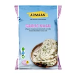 Armaan Garlic Naan – 320g | 4 Pieces of Soft Garlic Infused Bread Dusted with Coriander