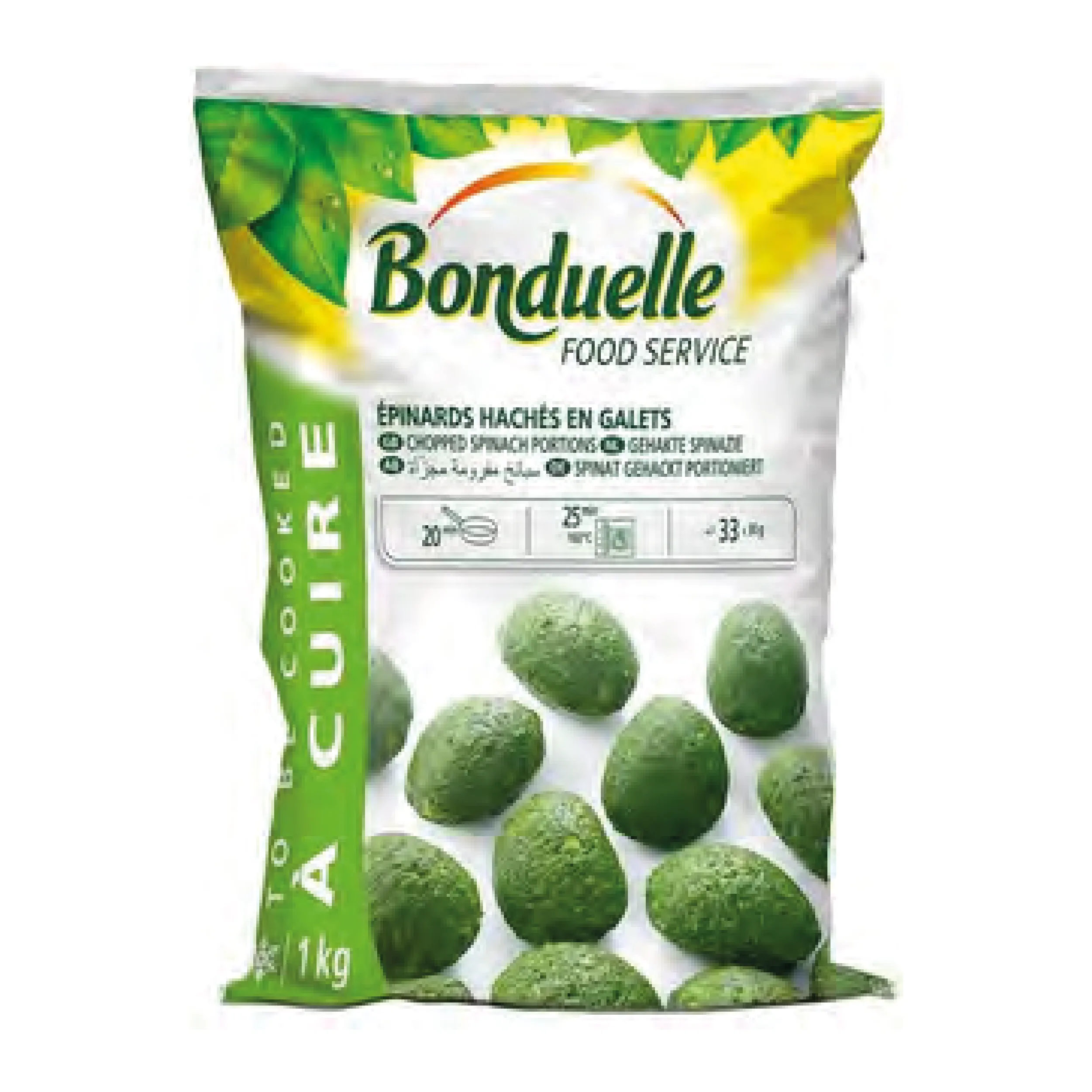 images-103 Bonduelle Food Service Chopped Spinach Cubes – Frozen Spinach, 1kg - Image 1