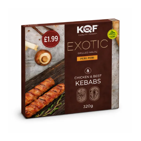 12 KQF Exotic Grilled Halal Peri Peri Chicken & Beef Kebabs – 320g - Image 1