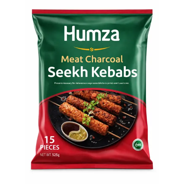 13 Humza Halal Meat Charcoal Seekh Kebabs — Pack of 15 Pieces (525g) - Image 1