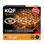 KQF Premium Certified Halal Texan Style Jumbo Chicken Burgers – 4 Quarter Pounders