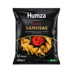 Humza Halal Lamb Samosas — Crispy Pastry Parcels with Marinated Spicy Lamb Filling, 12 Pieces (360g)