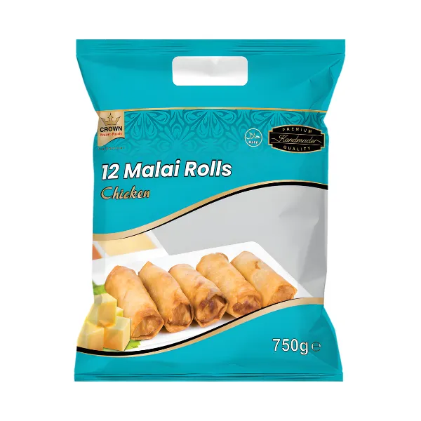 Crown Premium Halal Chicken Malai Rolls — Pack of 12 (750g)