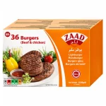 Zaad Halal Beef & Chicken Burgers – 36 Pack (1008g)