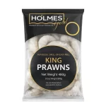 Holmes Gold Premium Seafood King Prawns – Headless, Shell-On Easy Peel (480g Net / 800g Gross)