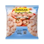 Armaan Finest Seafood Delicacy 100% Cooked & Peeled Shrimps – IQF Frozen Prawn Meat, 100/200 Count (300g)
