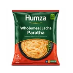 Humza Halal Wholemeal Lacha Paratha — Flaky Layered Flatbread Made with Wholemeal Flour, 5 Pieces (400g)