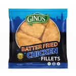 Gino's Halal Batter Fried Chicken Fillets — No Artificial Flavours, Colours or Preservatives, Keep Frozen