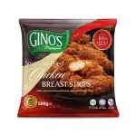 Gino's Premium Southern Fried Chicken Breast Strips — Made with 100% Chicken Breast, Keep Frozen (500g)