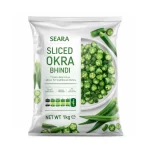 Seara Sliced Okra Bhindi — 100% Natural, Fresh Frozen, No Additives, Net Weight 1kg