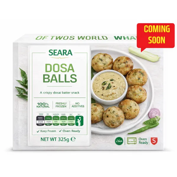 54 Seara Halal Dosa Balls — 100% Natural Crispy Dosai Batter Snack, Freshly Frozen, No Additives, Oven Ready (325g) - Image 1