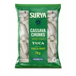 Surya by Jasoriya Frozen Cassava Chunks (Yuca) — Pieces of Yucca Root, Net Weight 1kg