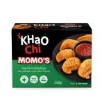 Khao Chi Halal Vegan Momo's — Veg Filled Dumplings with Cabbage, Carrot, Onion & Spices, Keep Frozen (250g)