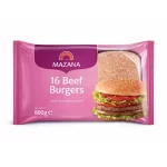 Mazana Frozen 16 Beef Burgers (800g) – Made from Seasoned Beef