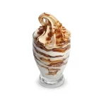Caramel Crunch Sundae – Swirled Vanilla Soft Serve with Caramel